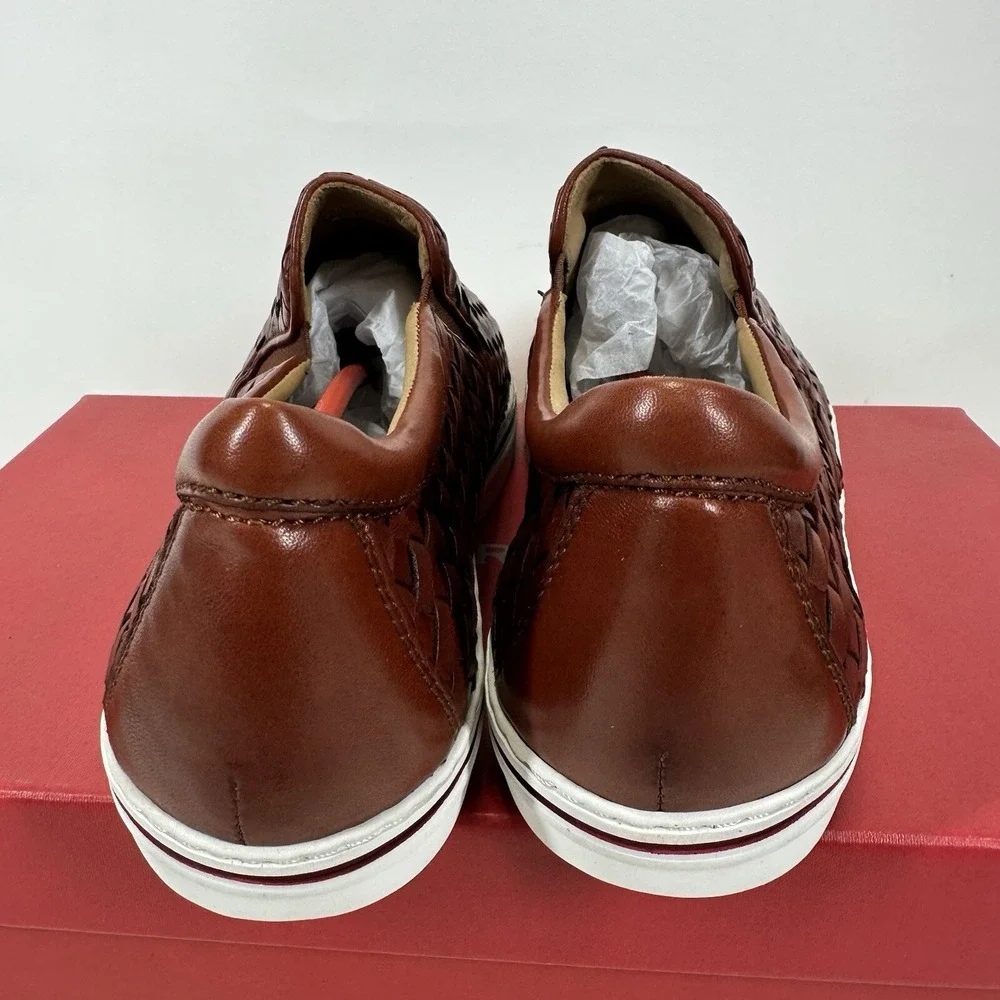 Robert Zur James Woven Slip-on Shoes Men's Size 10.5 M Luggage Brown